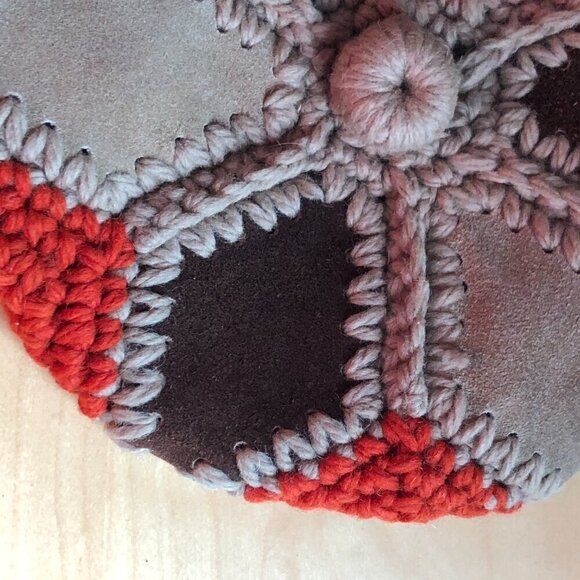 Vintage Knitali Crochet Wool Leather Newsboy Cap - Made in Italy - Picture 7 of 8